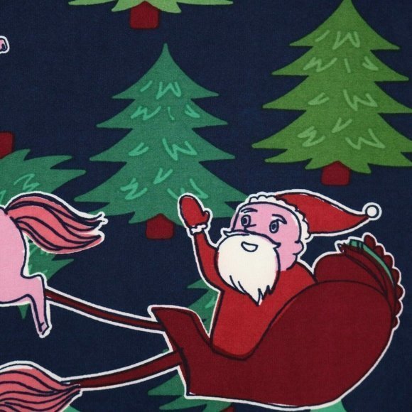 LuLaRoe Classic T Shirt Top Christmas Pink Unicorns Santa Sleigh Blue‎ XL - Picture 11 of 11